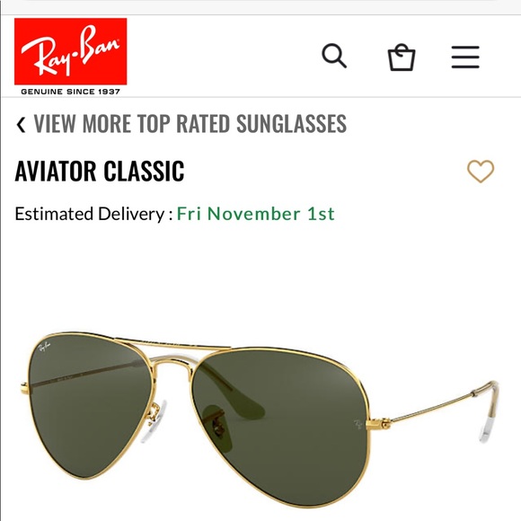 NWT Ray Ban Aviator Sunglasses - Picture 3 of 3
